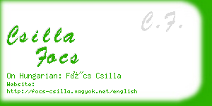 csilla focs business card